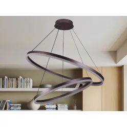   LED mennyezeti lámpa 100W, 6500 lm, 3000–6500K, IP20, barna fém-akril - J4311/BR