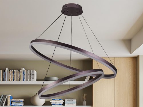 LED mennyezeti lámpa 100W, 6500 lm, 3000–6500K, IP20, barna fém-akril - J4311/BR