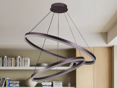 LED mennyezeti lámpa 100W, 6500 lm, 3000–6500K, IP20, barna fém-akril - J4311/BR