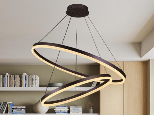 LED mennyezeti lámpa 100W, 6500 lm, 3000–6500K, IP20, barna fém-akril - J4311/BR