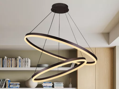 LED mennyezeti lámpa 100W, 6500 lm, 3000–6500K, IP20, barna fém-akril - J4311/BR