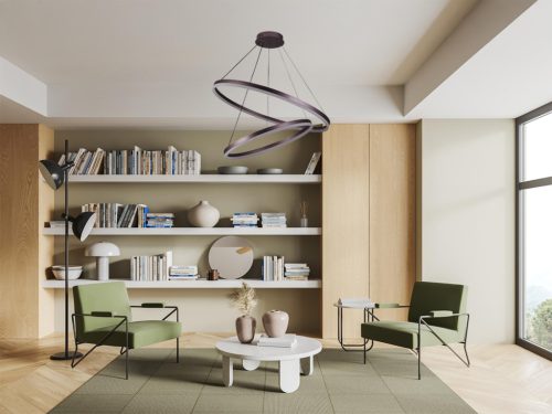 LED mennyezeti lámpa 100W, 6500 lm, 3000–6500K, IP20, barna fém-akril - J4311/BR