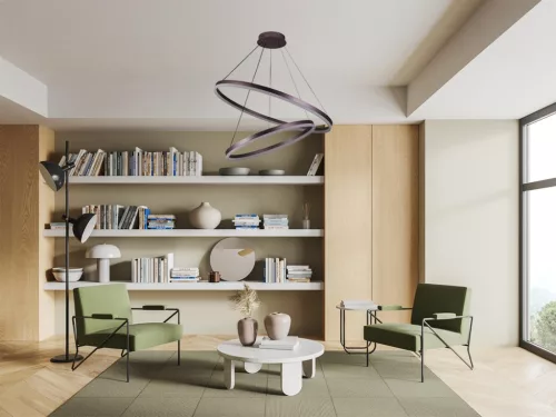 LED mennyezeti lámpa 100W, 6500 lm, 3000–6500K, IP20, barna fém-akril - J4311/BR