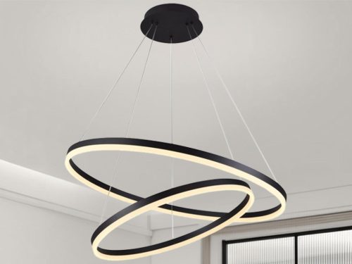 LED design mennyezeti lámpa 100W, 6500 lm, 3000K-6500K, fekete, IP20 - J4311/B