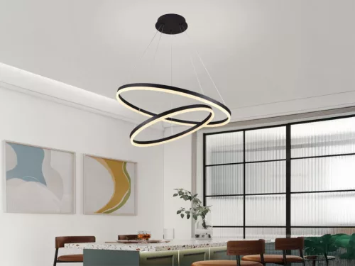 LED design mennyezeti lámpa 100W, 6500 lm, 3000K-6500K, fekete, IP20 - J4311/B