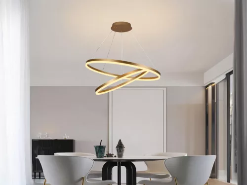 LED design mennyezeti lámpa 100W, 6500 lm, 3000K-6500K, arany, IP20 - J4311/G