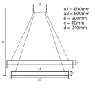 LED design mennyezeti lámpa 100W, 6500 lm, 3000K-6500K, ezüst, IP20 - J4311/S