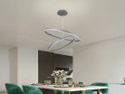 LED design mennyezeti lámpa 100W, 6500 lm, 3000K-6500K, ezüst, IP20 - J4311/S