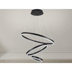   LED design mennyezeti lámpa 85W, 5500 lm, 3000K-6500K, fekete, IP20 - J4312/B