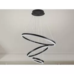   LED design mennyezeti lámpa 85W, 5500 lm, 3000K-6500K, fekete, IP20 - J4312/B