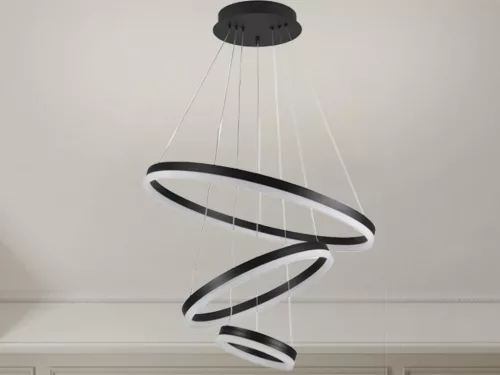 LED design mennyezeti lámpa 85W, 5500 lm, 3000K-6500K, fekete, IP20 - J4312/B