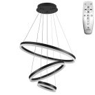 LED design mennyezeti lámpa 85W, 5500 lm, 3000K-6500K, fekete, IP20 - J4312/B