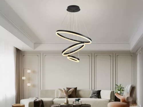 LED design mennyezeti lámpa 85W, 5500 lm, 3000K-6500K, fekete, IP20 - J4312/B