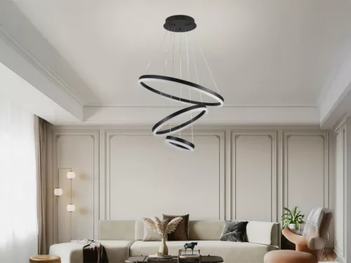 LED design mennyezeti lámpa 85W, 5500 lm, 3000K-6500K, fekete, IP20 - J4312/B