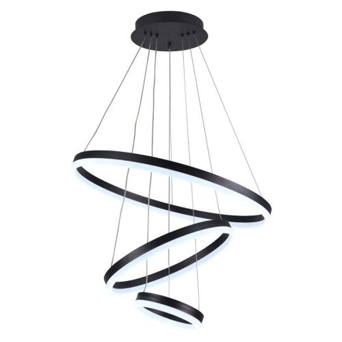 LED design mennyezeti lámpa 85W, 5500 lm, 3000K-6500K, fekete, IP20 - J4312/B