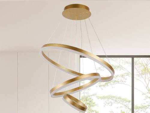 LED design mennyezeti lámpa 85W, 5500 lm, 3000K-6500K, arany, IP20 - J4312/G