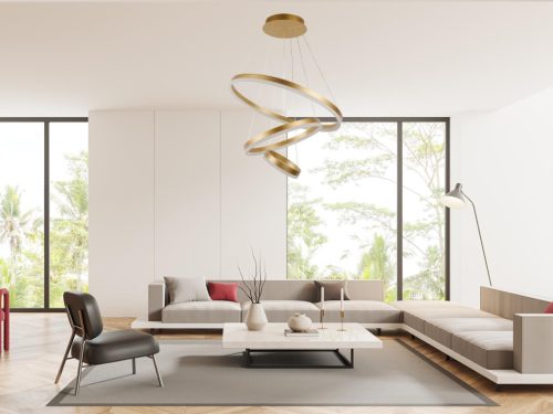 LED design mennyezeti lámpa 85W, 5500 lm, 3000K-6500K, arany, IP20 - J4312/G