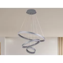   LED design mennyezeti lámpa 85W, 5500 lm, 3000K-6500K, ezüst, IP20 - J4312/S