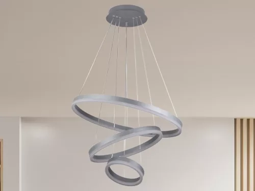 LED design mennyezeti lámpa 85W, 5500 lm, 3000K-6500K, ezüst, IP20 - J4312/S