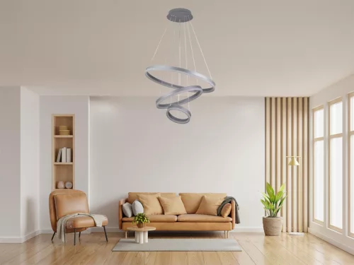 LED design mennyezeti lámpa 85W, 5500 lm, 3000K-6500K, ezüst, IP20 - J4312/S