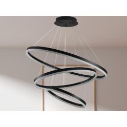   LED design mennyezeti lámpa 125W, 8200 lm, 3000K-6500K, fekete, IP20 - J4313/B