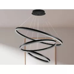   LED design mennyezeti lámpa 125W, 8200 lm, 3000K-6500K, fekete, IP20 - J4313/B