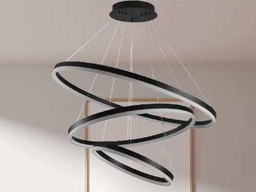 LED design mennyezeti lámpa 125W, 8200 lm, 3000K-6500K, fekete, IP20 - J4313/B