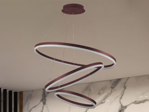 LED mennyezeti lámpa 125W, 8200 lm, 3000–6500K, IP20, barna fém-akril - J4313/BR
