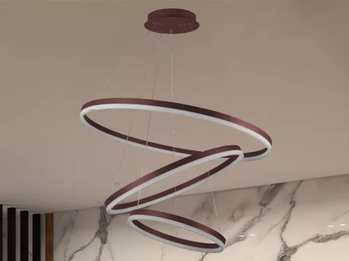 LED mennyezeti lámpa 125W, 8200 lm, 3000–6500K, IP20, barna fém-akril - J4313/BR