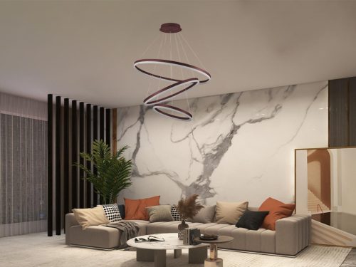 LED mennyezeti lámpa 125W, 8200 lm, 3000–6500K, IP20, barna fém-akril - J4313/BR