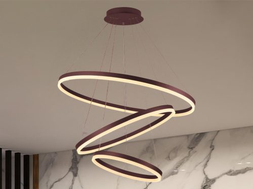 LED mennyezeti lámpa 125W, 8200 lm, 3000–6500K, IP20, barna fém-akril - J4313/BR