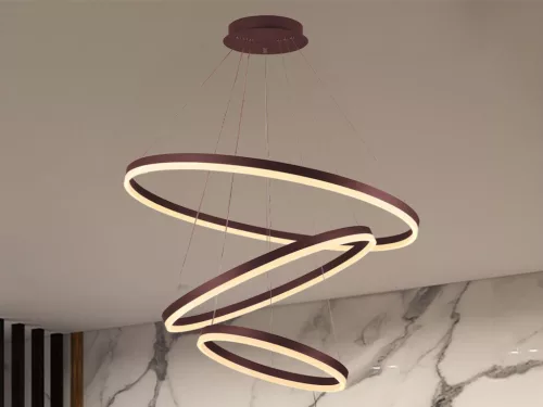 LED mennyezeti lámpa 125W, 8200 lm, 3000–6500K, IP20, barna fém-akril - J4313/BR