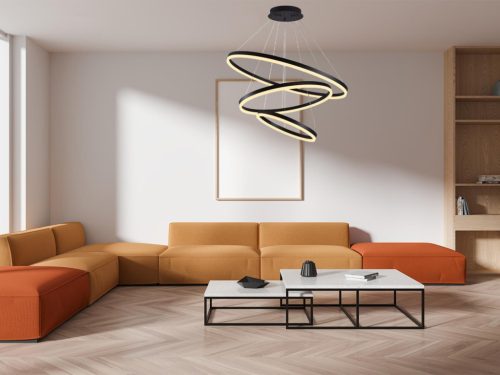 LED design mennyezeti lámpa 125W, 8200 lm, 3000K-6500K, fekete, IP20 - J4313/B