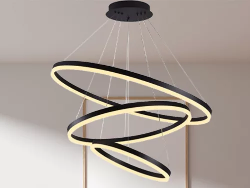 LED design mennyezeti lámpa 125W, 8200 lm, 3000K-6500K, fekete, IP20 - J4313/B