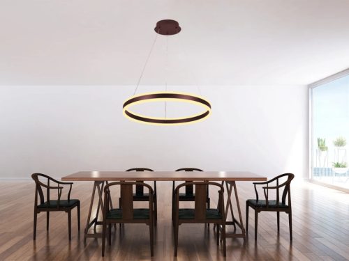 LED mennyezeti lámpa 85W, 5500 lm, 3000–6500K, IP20, barna fém-akril - J4315/BR