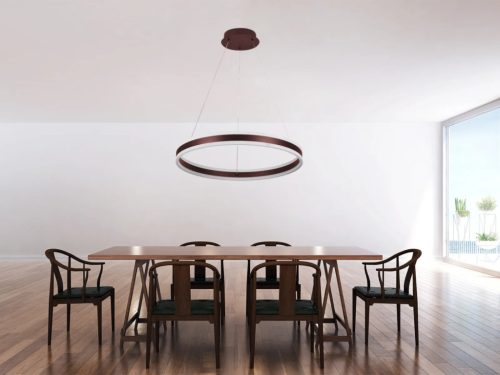 LED mennyezeti lámpa 85W, 5500 lm, 3000–6500K, IP20, barna fém-akril - J4315/BR