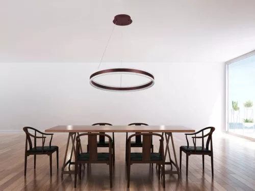 LED mennyezeti lámpa 85W, 5500 lm, 3000–6500K, IP20, barna fém-akril - J4315/BR