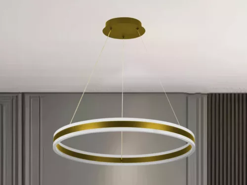 LED mennyezeti lámpa 85W, 5500 lm, 3000–6500K, IP20, arany fém-akril - J4315/G