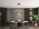 LED mennyezeti lámpa 85W, 5500 lm, 3000–6500K, IP20, arany fém-akril - J4315/G