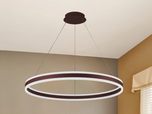 LED mennyezeti lámpa 110W, 7200 lm, 3000–6500K, IP20, barna fém-akril - J4316/BR