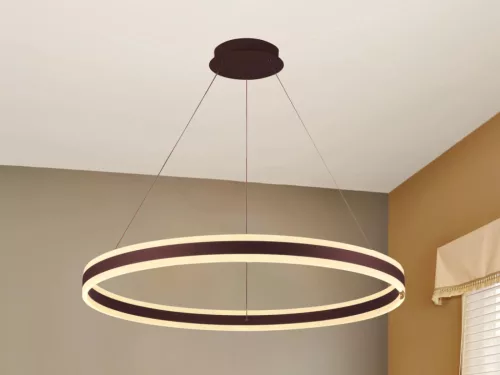 LED mennyezeti lámpa 110W, 7200 lm, 3000–6500K, IP20, barna fém-akril - J4316/BR