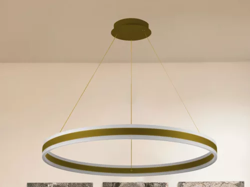 LED mennyezeti lámpa 110W, 7200 lm, 3000–6500K, IP20, arany fém-akril - J4316/G