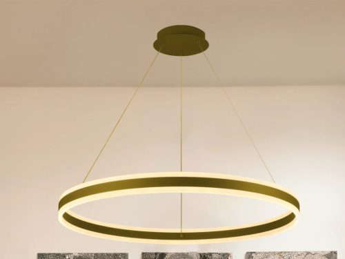 LED mennyezeti lámpa 110W, 7200 lm, 3000–6500K, IP20, arany fém-akril - J4316/G