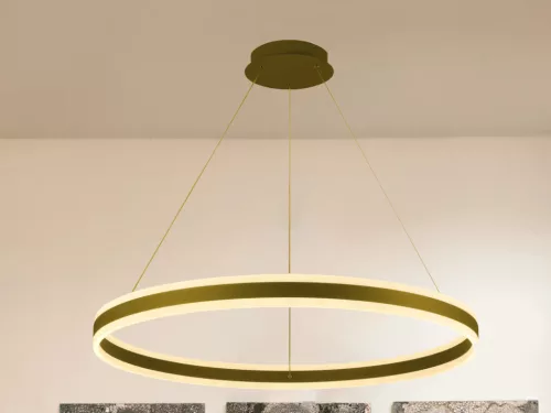 LED mennyezeti lámpa 110W, 7200 lm, 3000–6500K, IP20, arany fém-akril - J4316/G