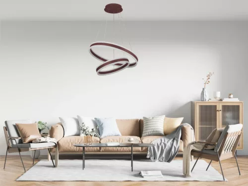 LED mennyezeti lámpa 135W, 9000 lm, 3000–6500K, IP20, barna fém-akril - J4317/BR