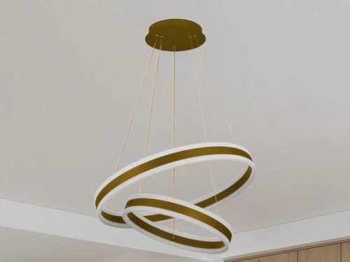 LED mennyezeti lámpa 135W, 9000 lm, 3000–6500K, IP20, arany fém-akril - J4317/G