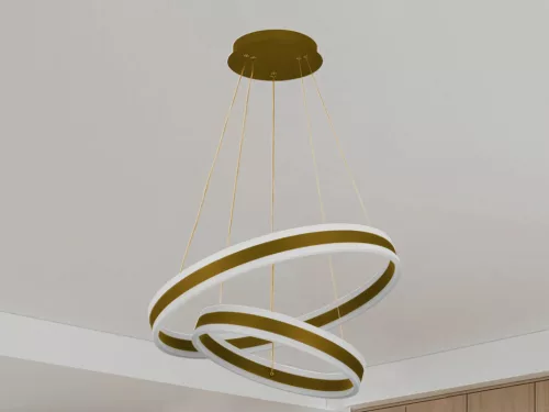 LED mennyezeti lámpa 135W, 9000 lm, 3000–6500K, IP20, arany fém-akril - J4317/G