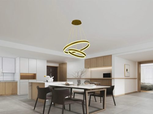 LED mennyezeti lámpa 135W, 9000 lm, 3000–6500K, IP20, arany fém-akril - J4317/G