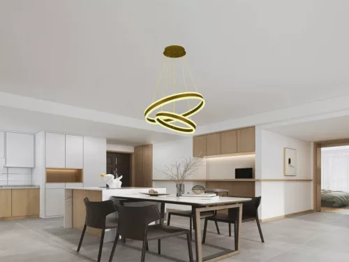 LED mennyezeti lámpa 135W, 9000 lm, 3000–6500K, IP20, arany fém-akril - J4317/G