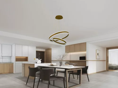 LED mennyezeti lámpa 135W, 9000 lm, 3000–6500K, IP20, arany fém-akril - J4317/G